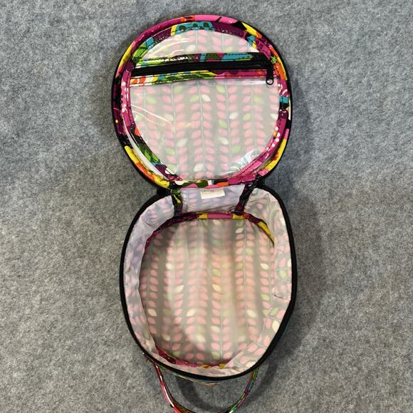 Vera Bradley FLORAL NIGHTINGALE‎ HATBOX Cosmetic Travel Case Vibrant - Picture 6 of 11